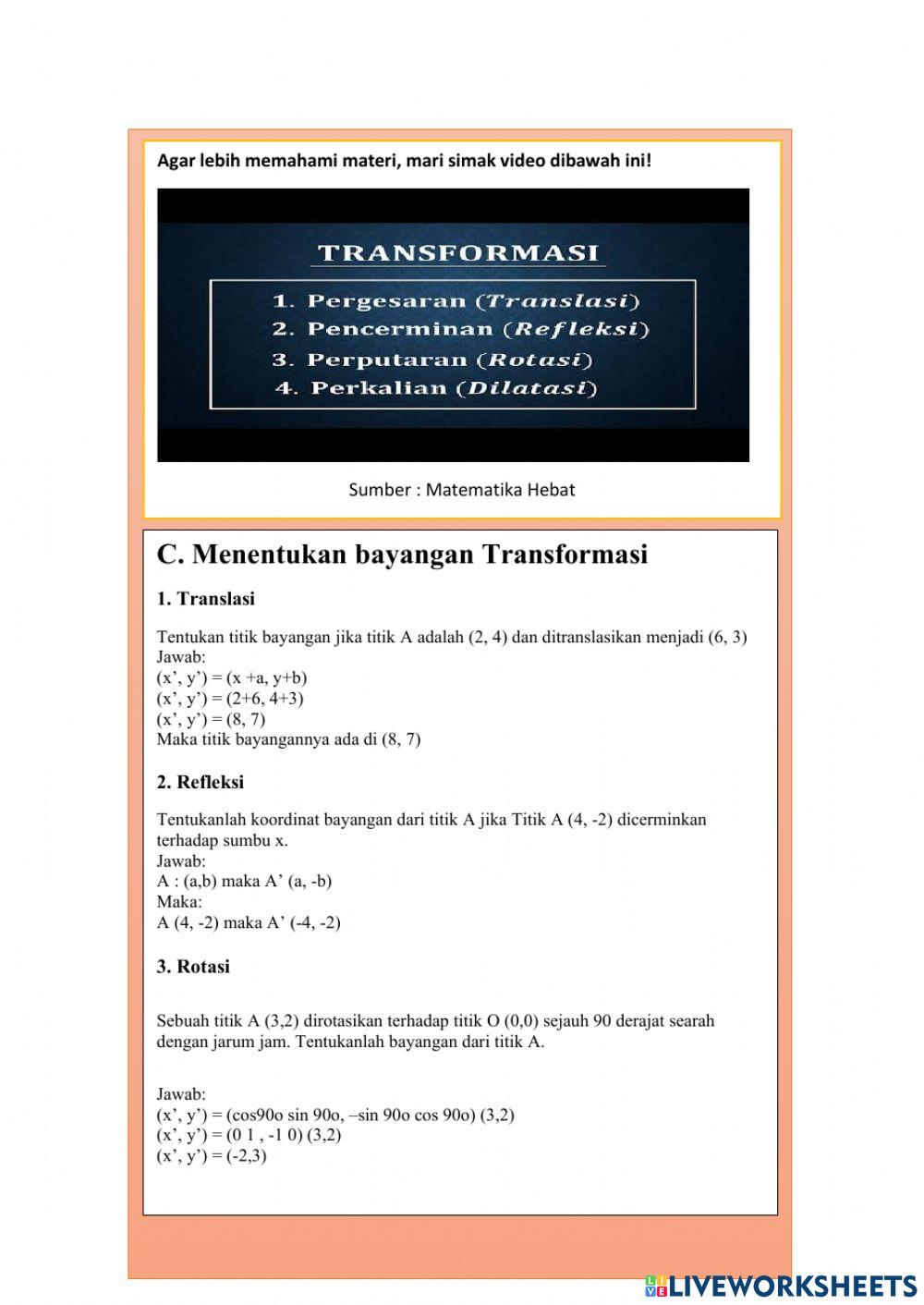 LKS Interaktif Transformasi Geometri