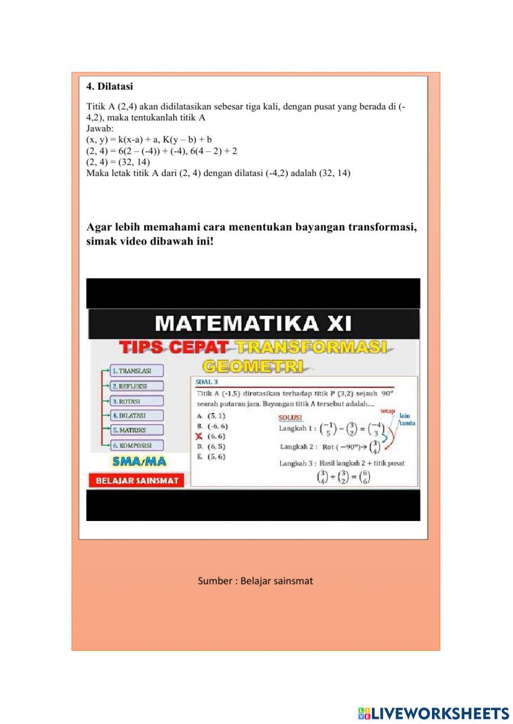 LKS Interaktif Transformasi Geometri