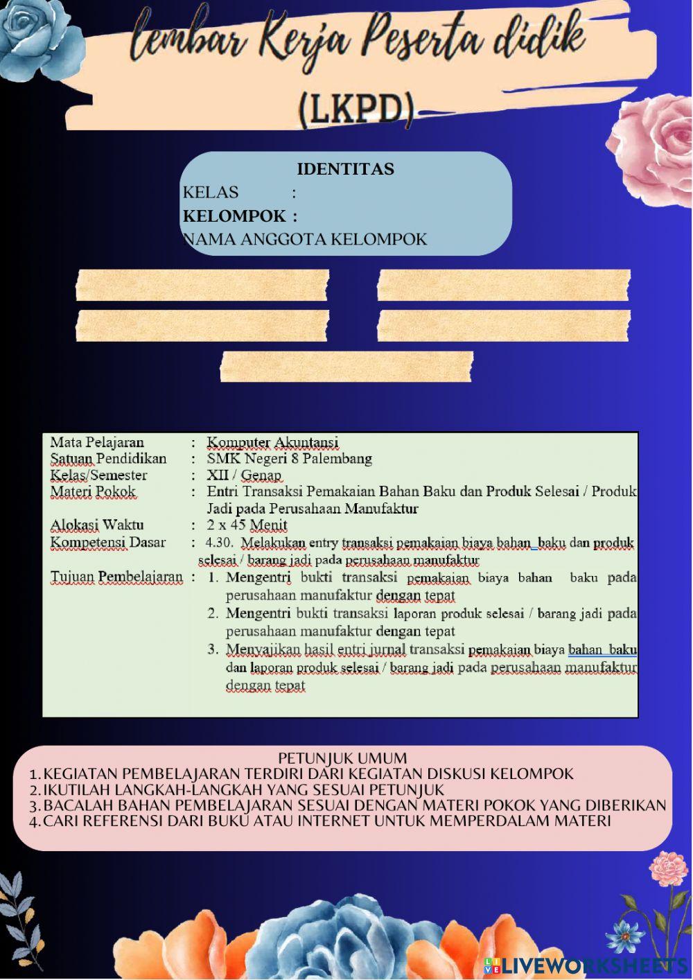 Kel 3 Pemakaian Bahan Baku dan Produk Jadi