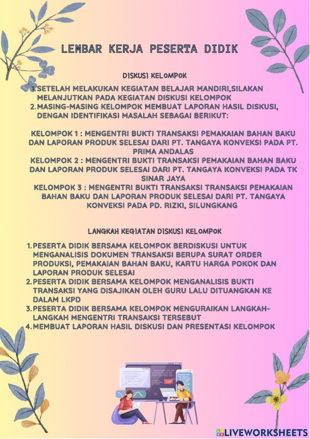 Kel 3 Pemakaian Bahan Baku dan Produk Jadi