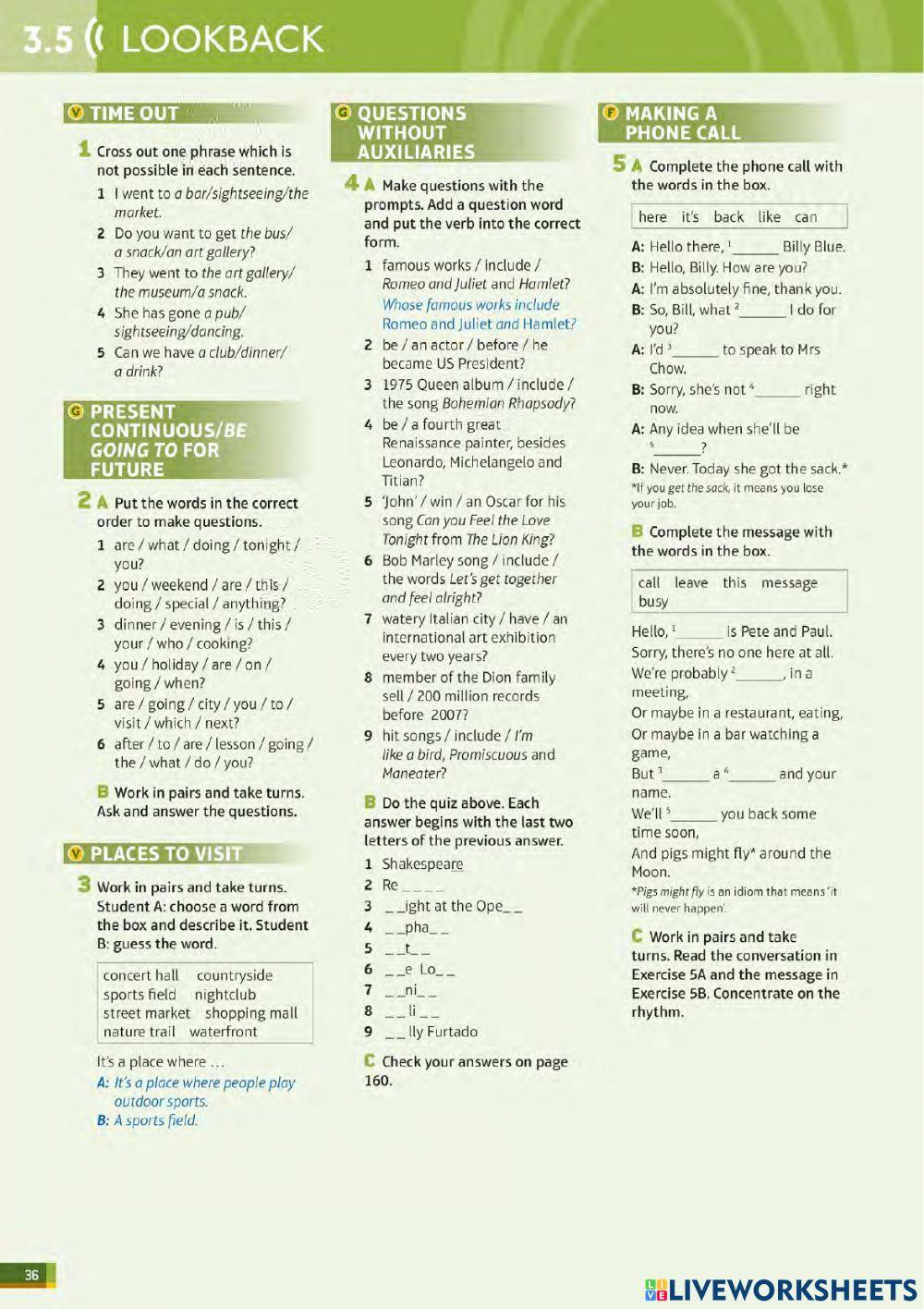 Speak out pre int lookback unit 3