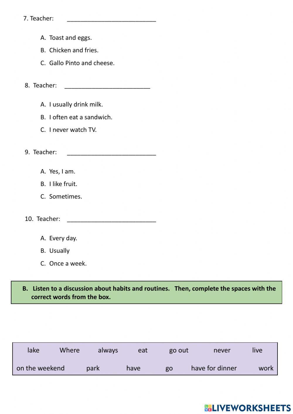(SP)  OBSERVATION 3 - LISTENING SECTION - 7th GRADE - I SEMESTER