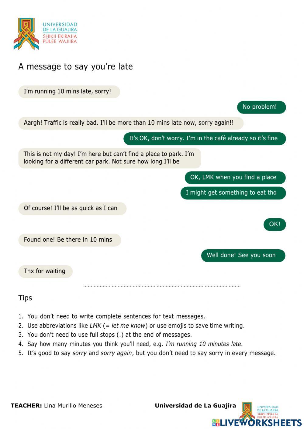 Writing and speaking practice