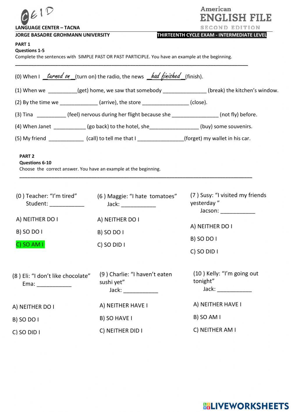 final examination cycle 13
