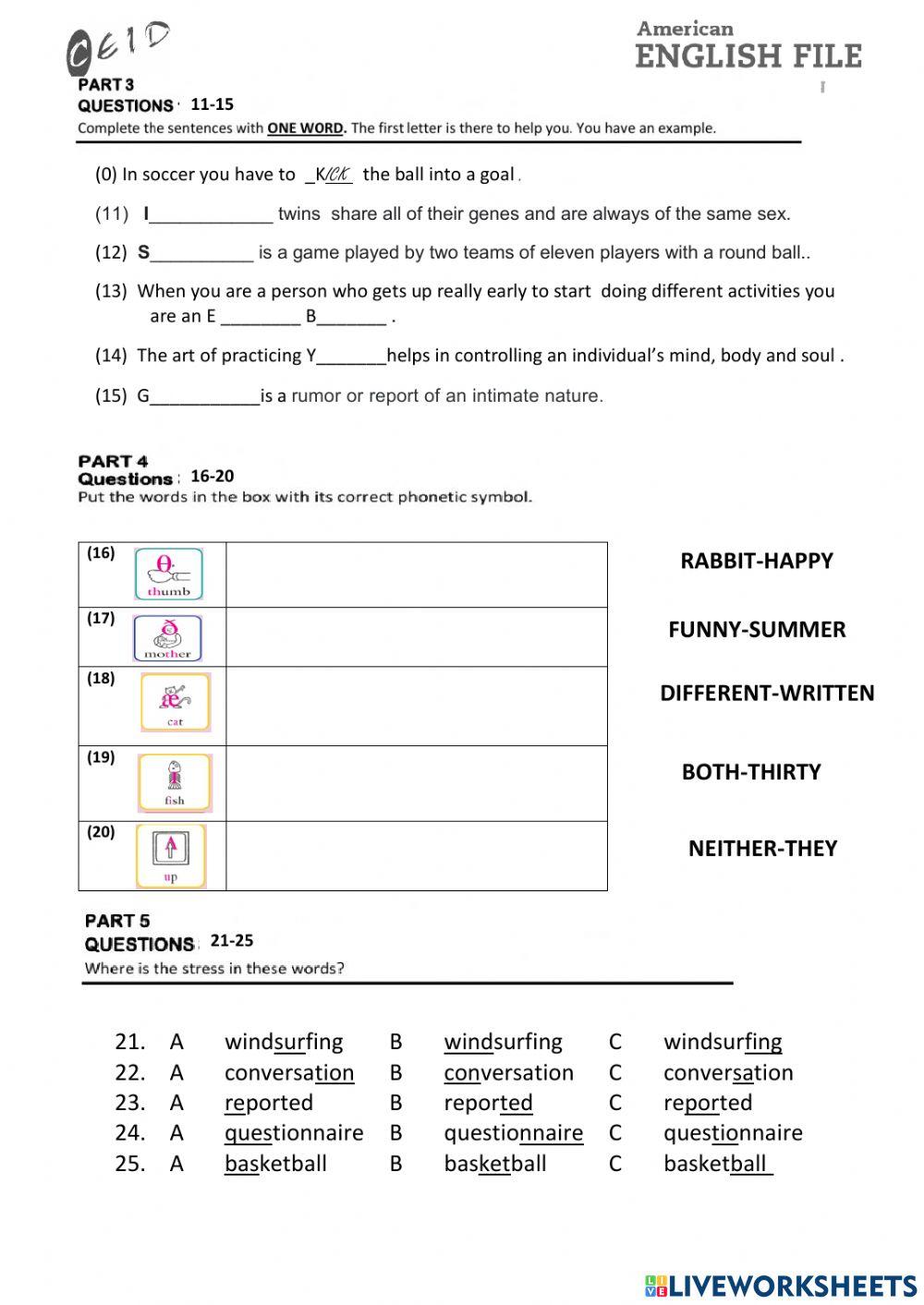 final examination cycle 13