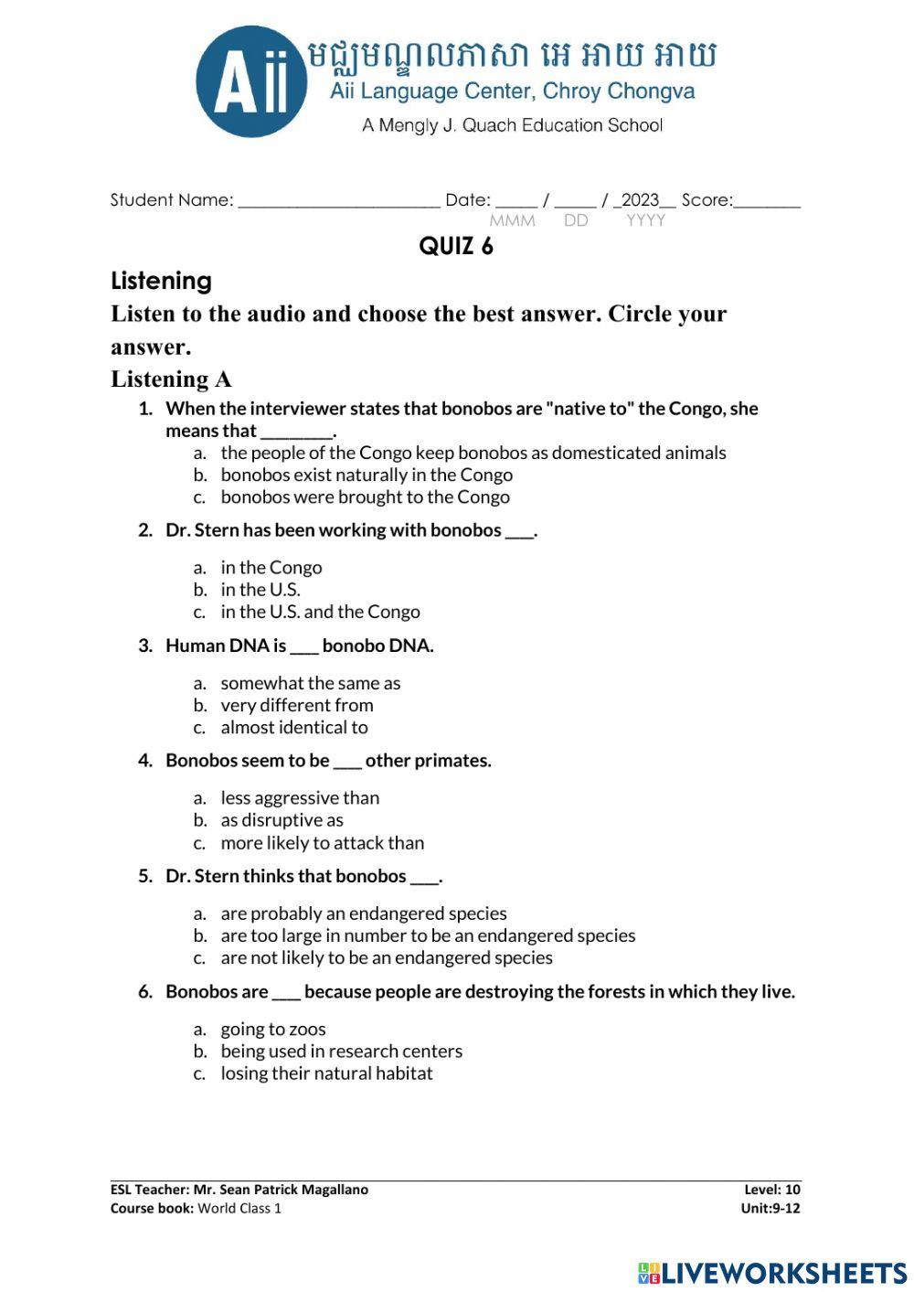 Quiz 6