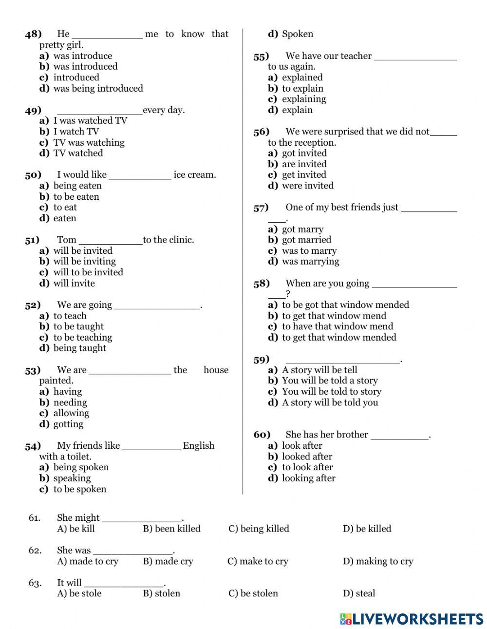 Passive Voice Quiz 5