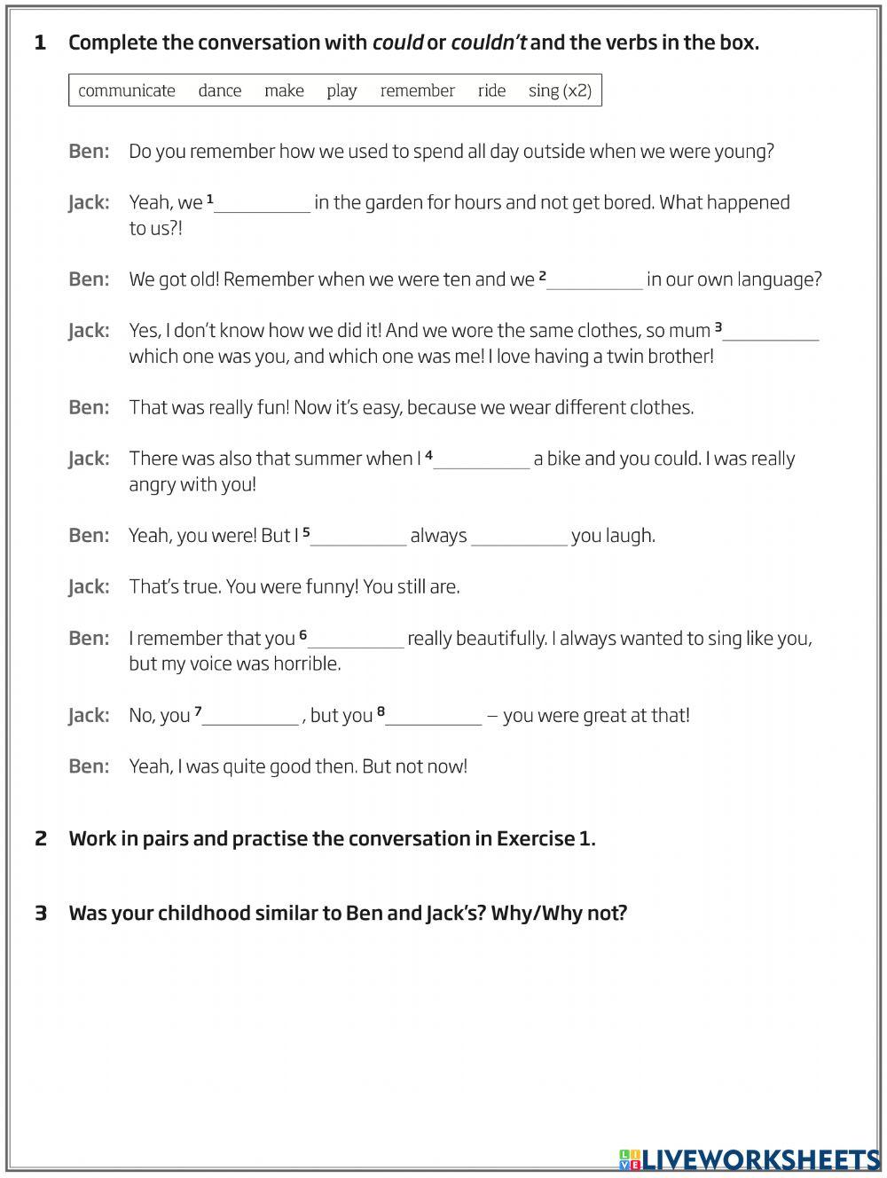 Roadmap A2+ 9C: Could-Couldn't