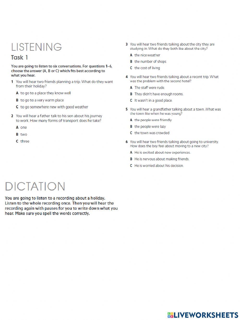 Gold B1 skill test A unit 1