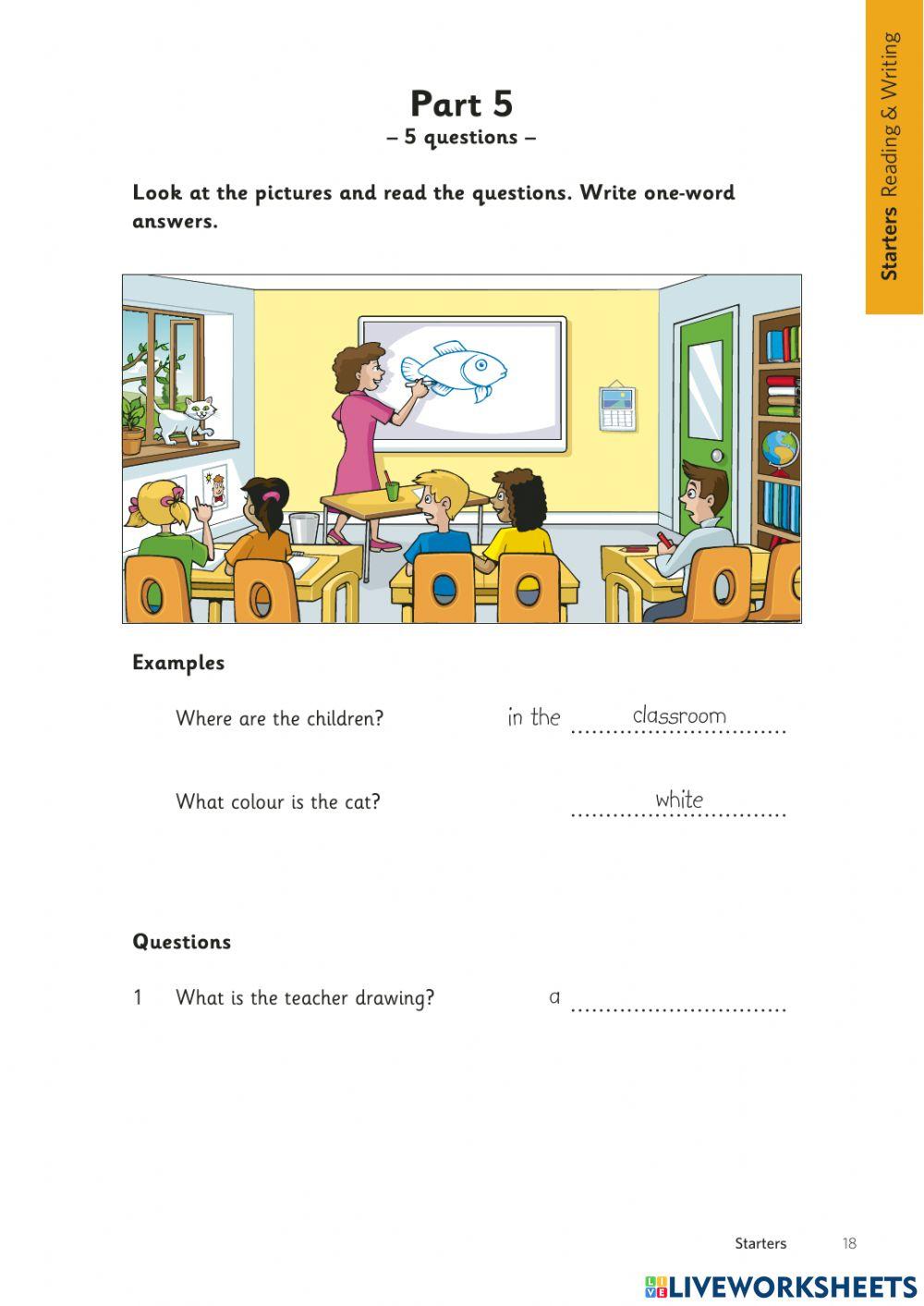 Starters Reading and Writing Cambridge 2017