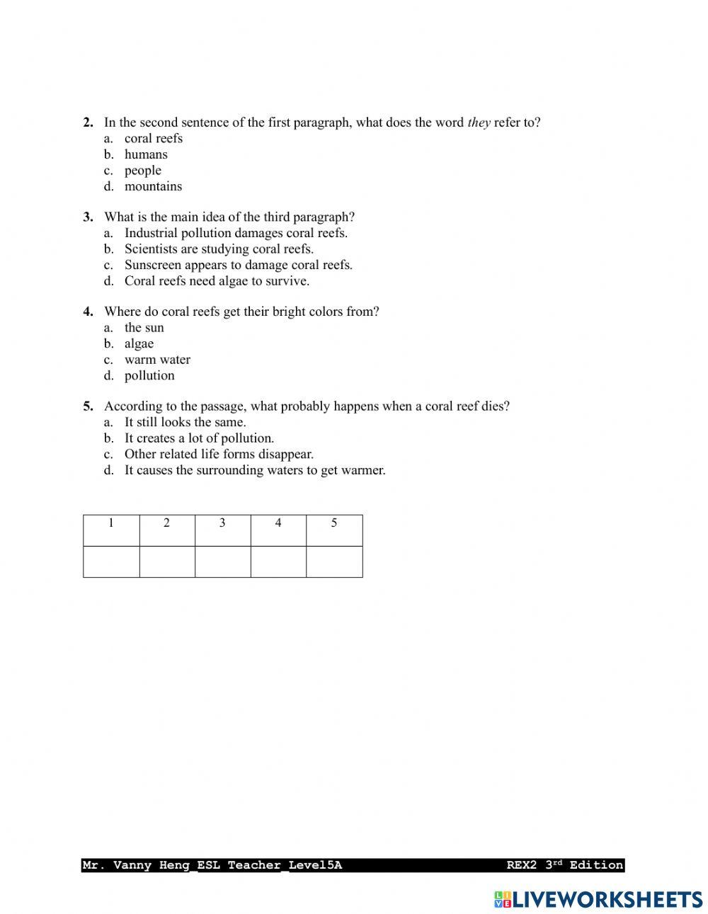 REX2 3rd Edition-Unit6A-Quiz