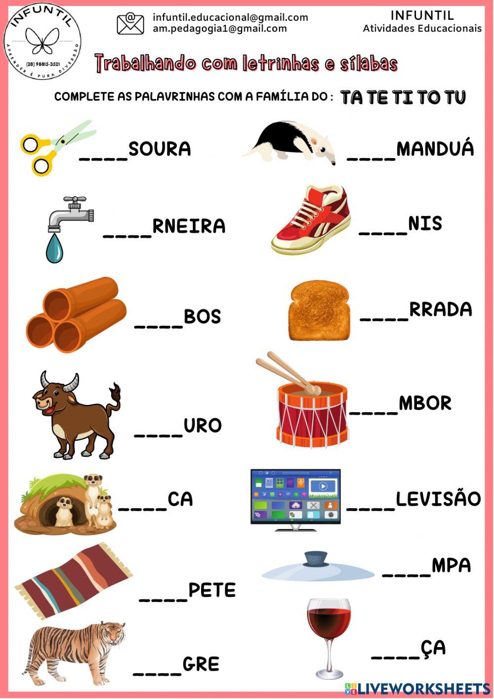 Família silábica do t