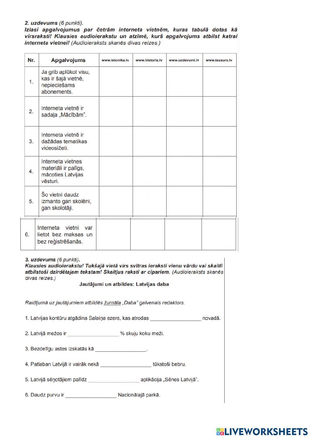 DD 6.kl. 2022.g., Klausīšanās, LAT2
