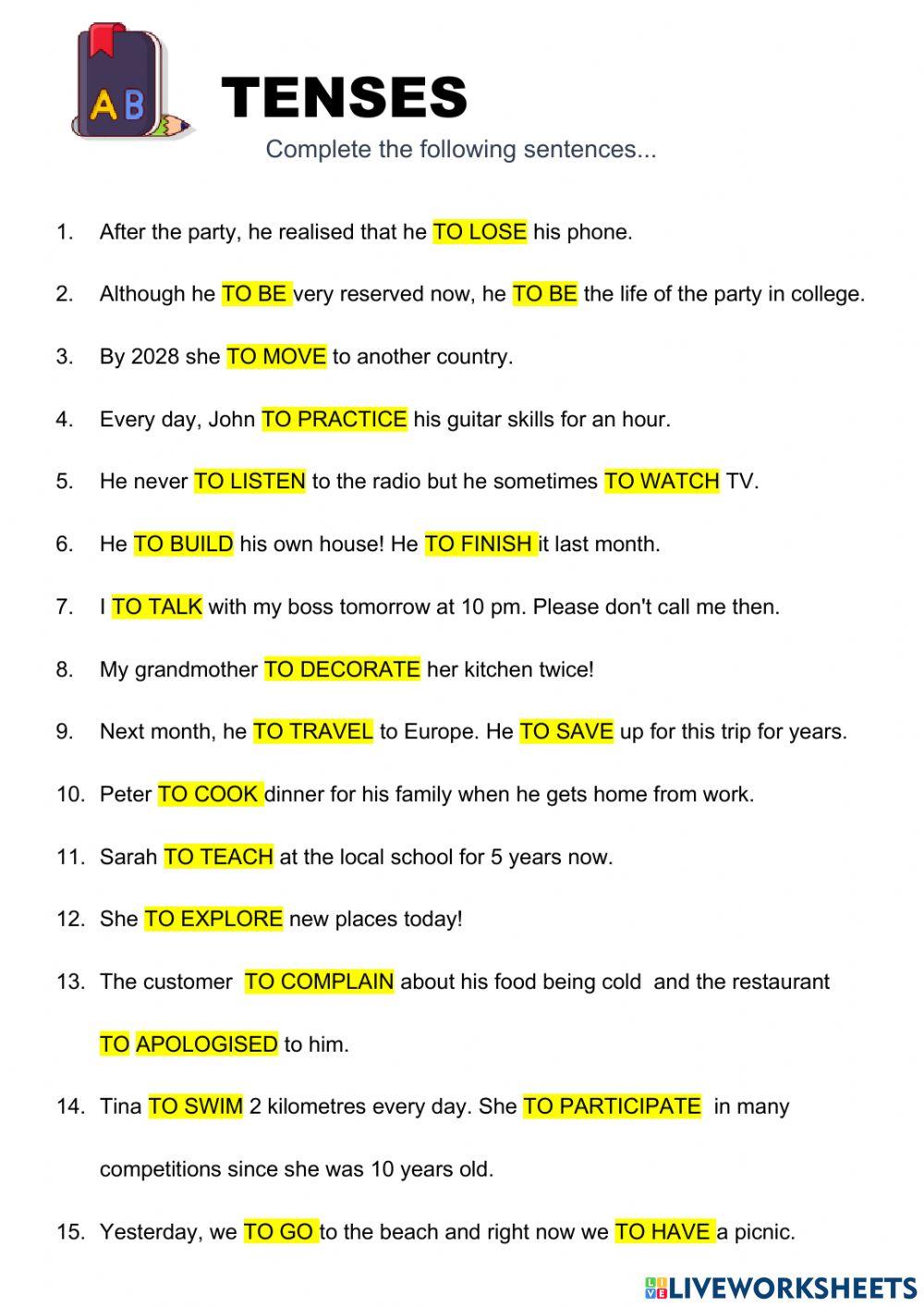 Tenses - may 4th Tenses - may 4th
