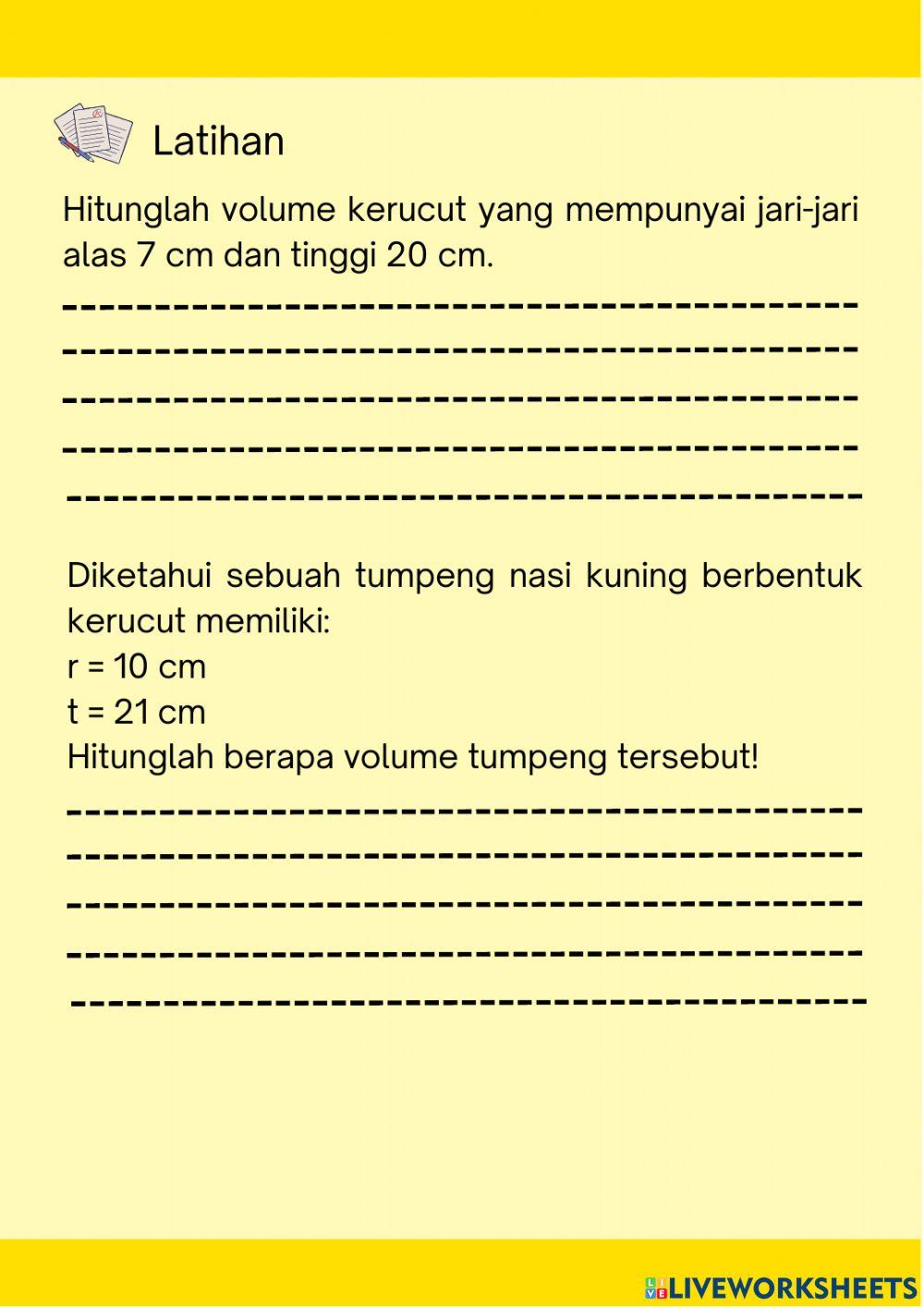 Media interaktif volume kerucut