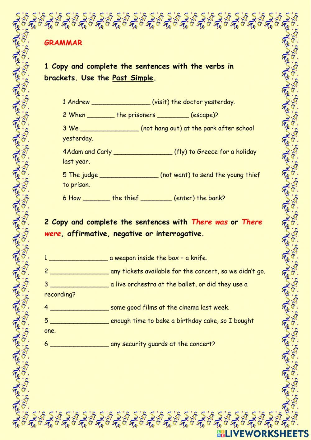 3 ESO REVIEW UNITS 4-6 GRAMMAR TEAMWORK