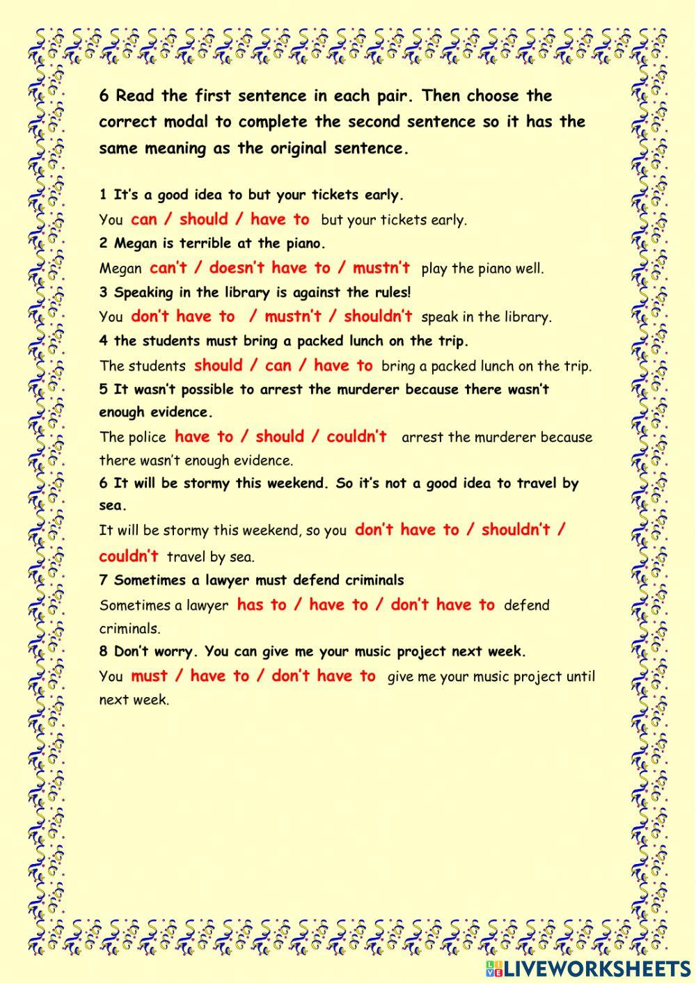 3 ESO REVIEW UNITS 4-6 GRAMMAR TEAMWORK