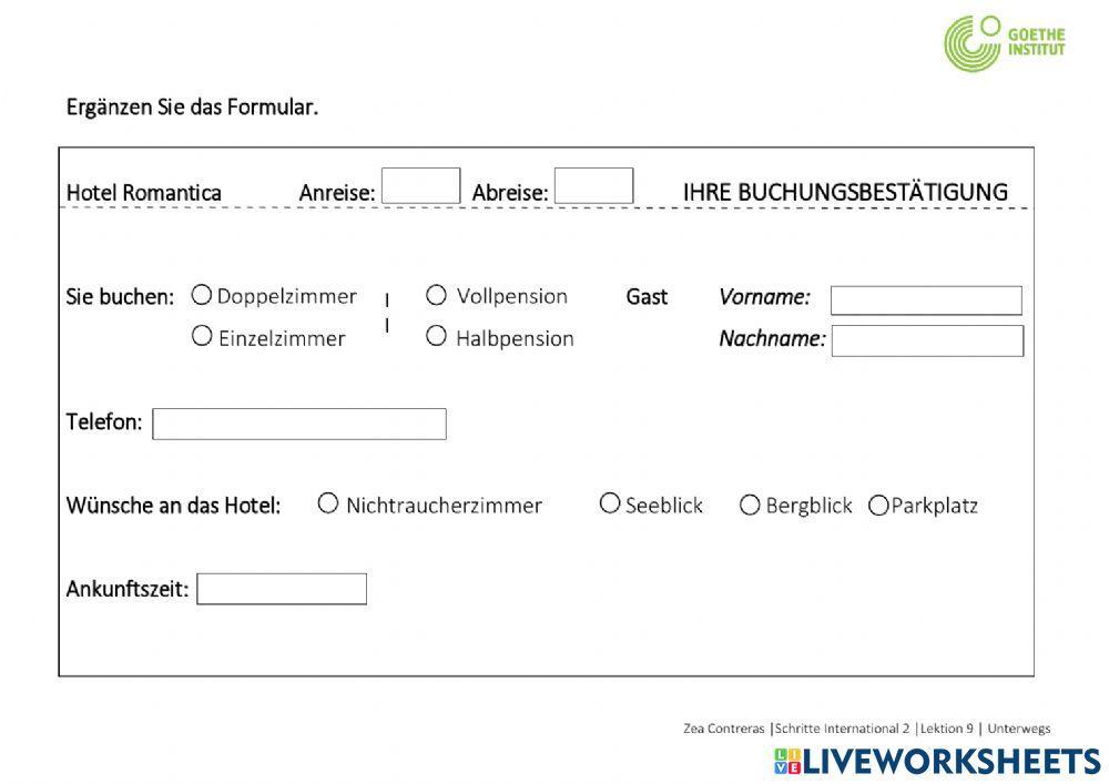 L9E - Hotelbuchungsformular
