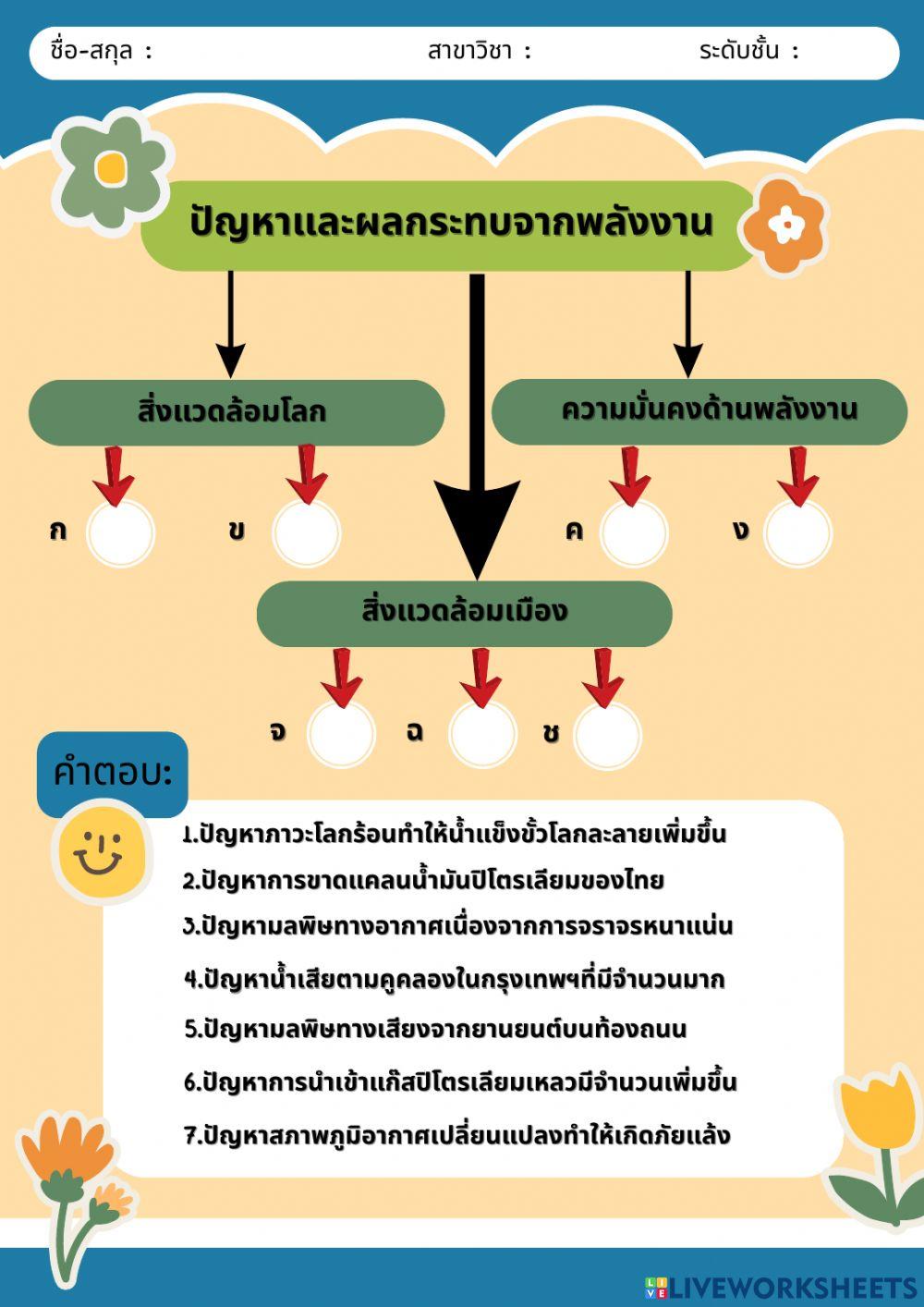 ผลกระทบจากการผลิตและการใช้พลังงาน