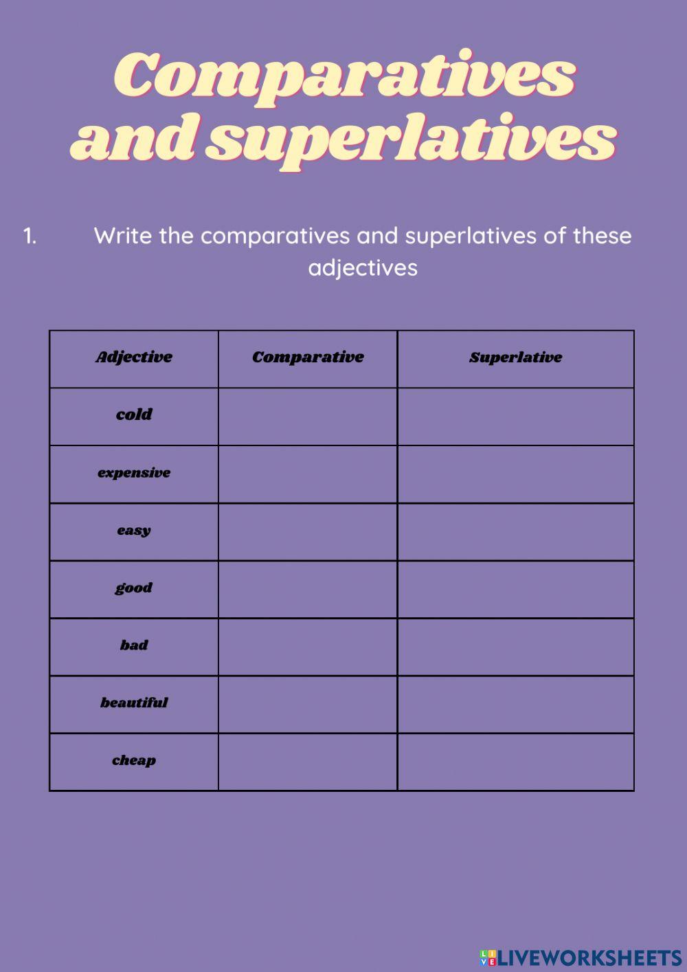 Comparatives and superlatives