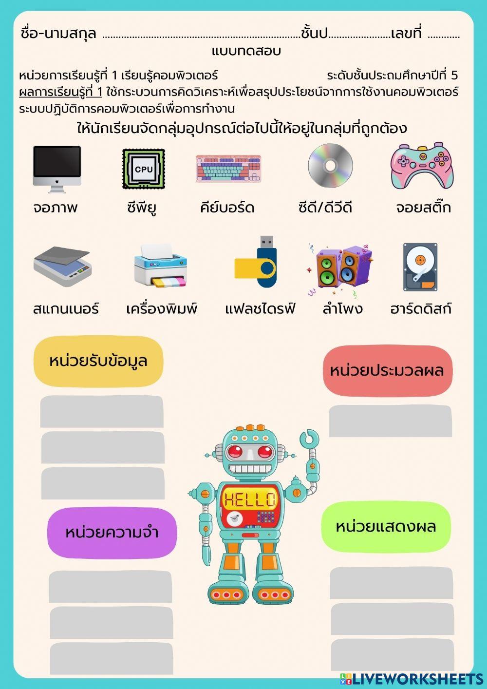 การทำงานของคอมพิวเตอร์ ป.5