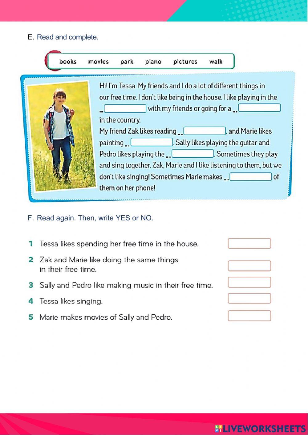 Free time actions - statements