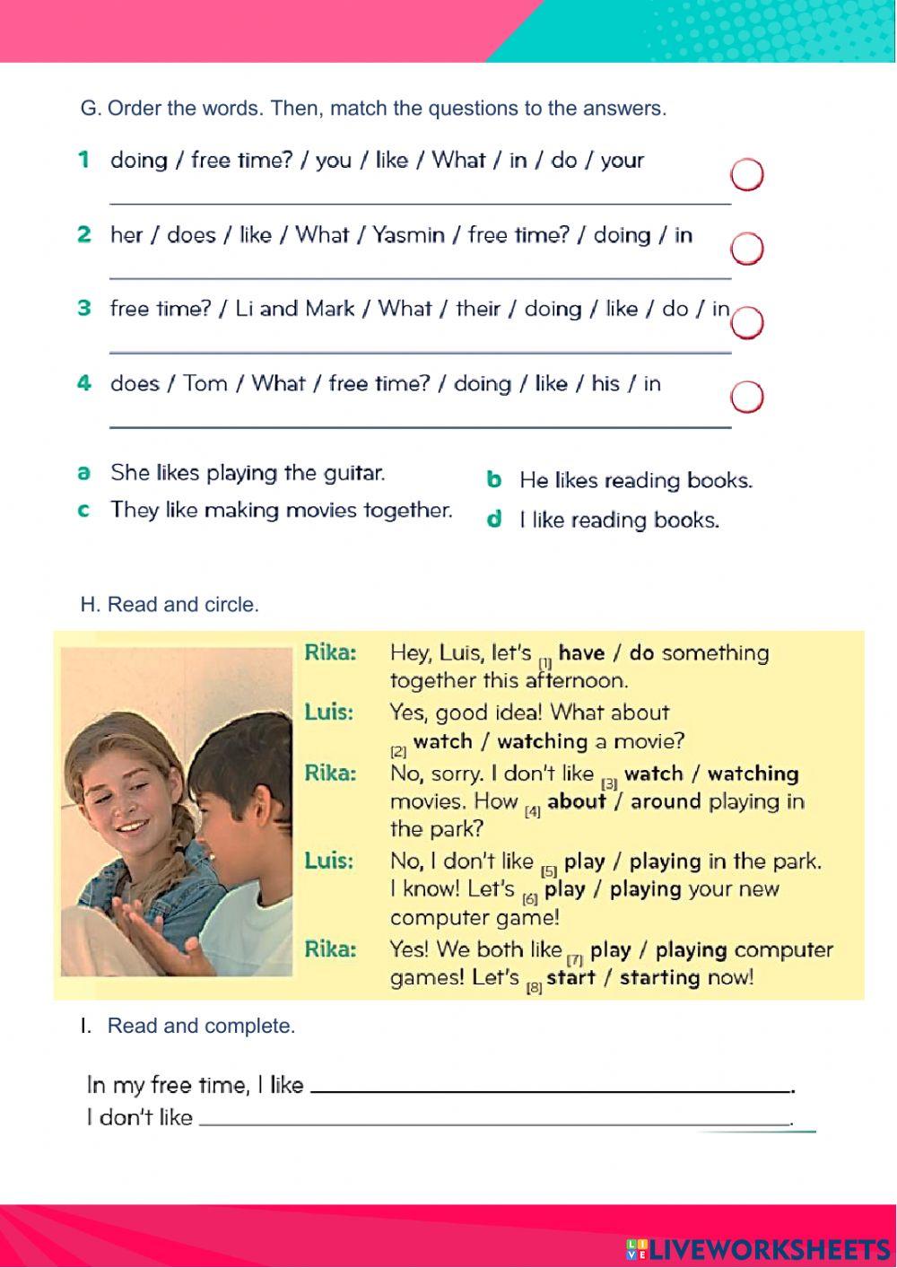 Free time actions - statements