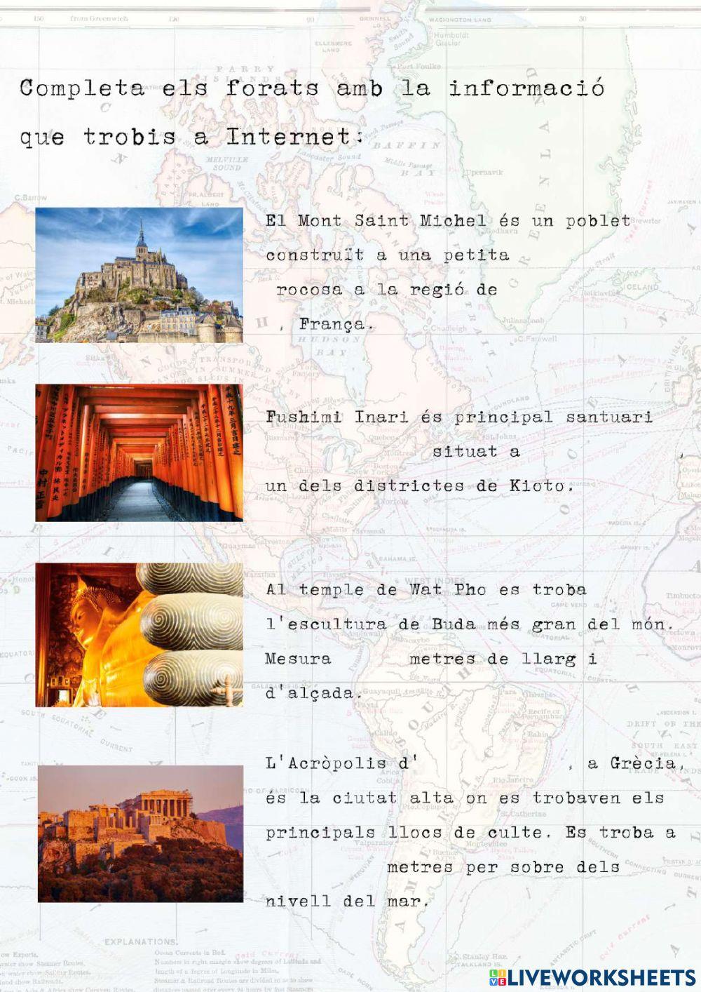 Busquem informació a Internet - monuments