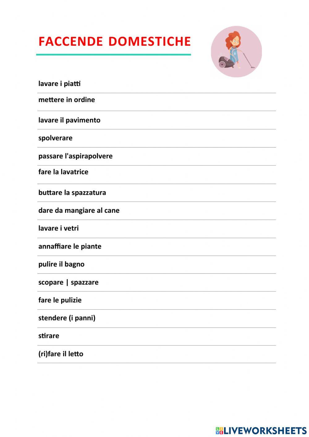 Le faccende domestiche