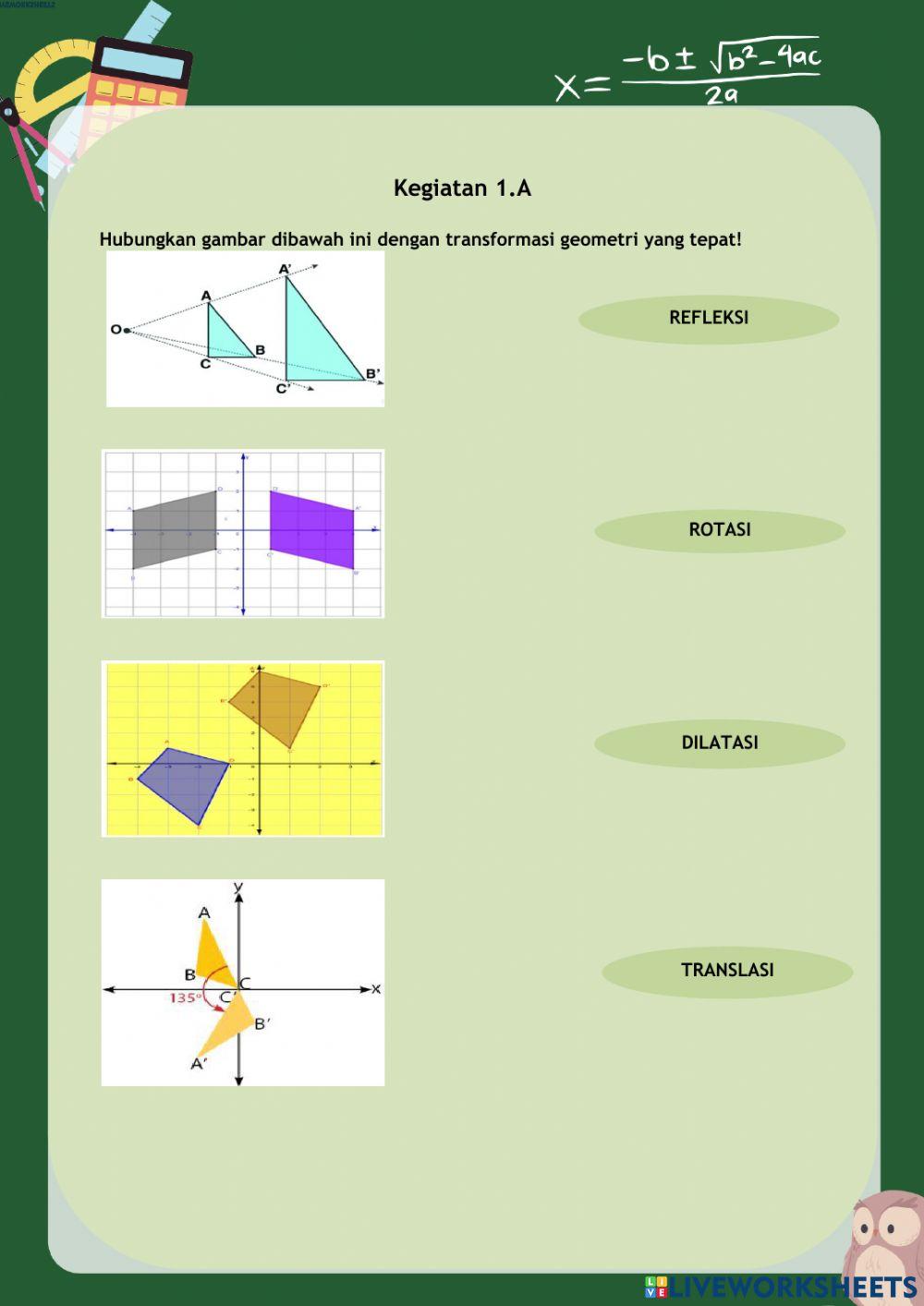 Lembar kerja siswa 1 transformasi geometri