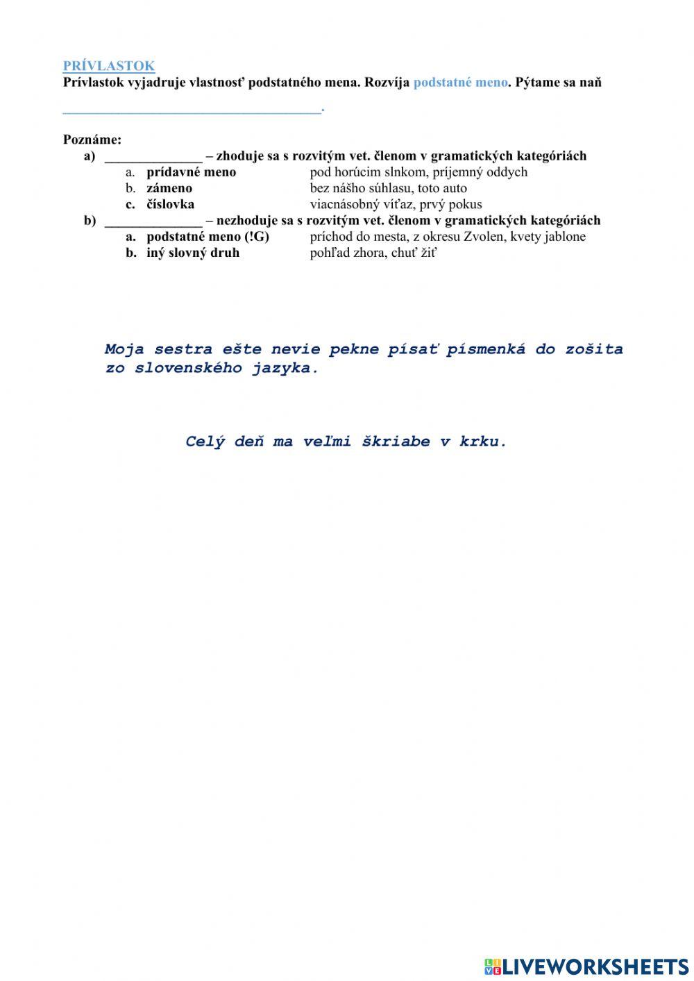 Vetné členy - syntax