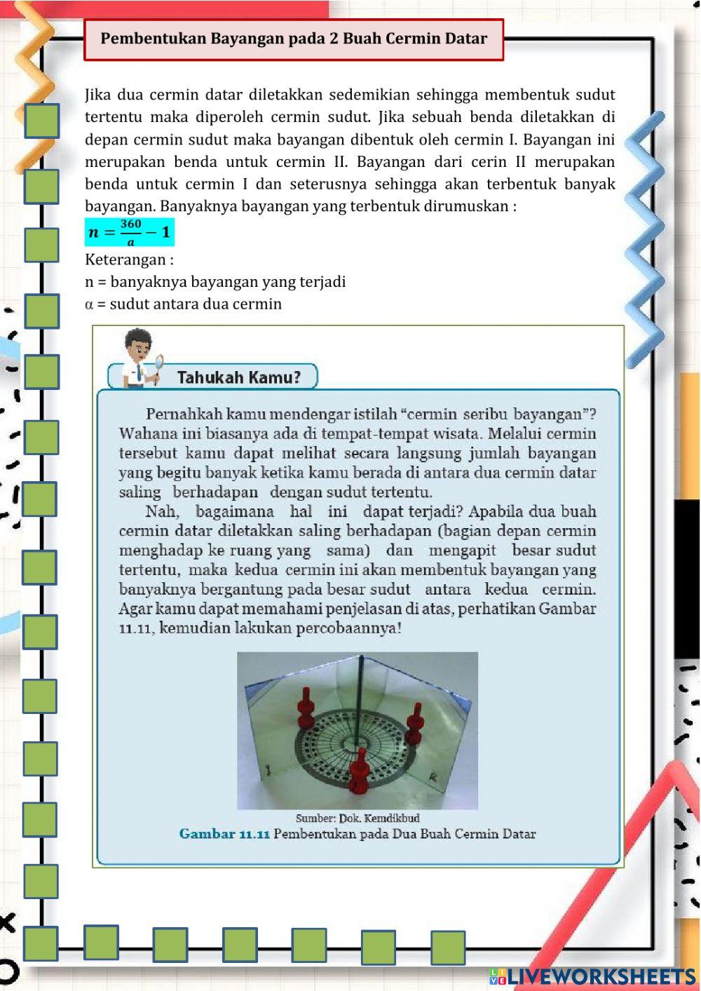 LKPD Pembentukan Bayangan Pada Cermin