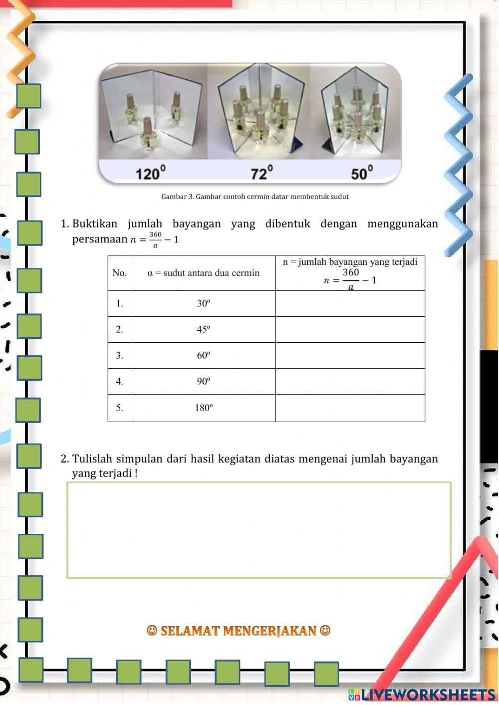 LKPD Pembentukan Bayangan Pada Cermin