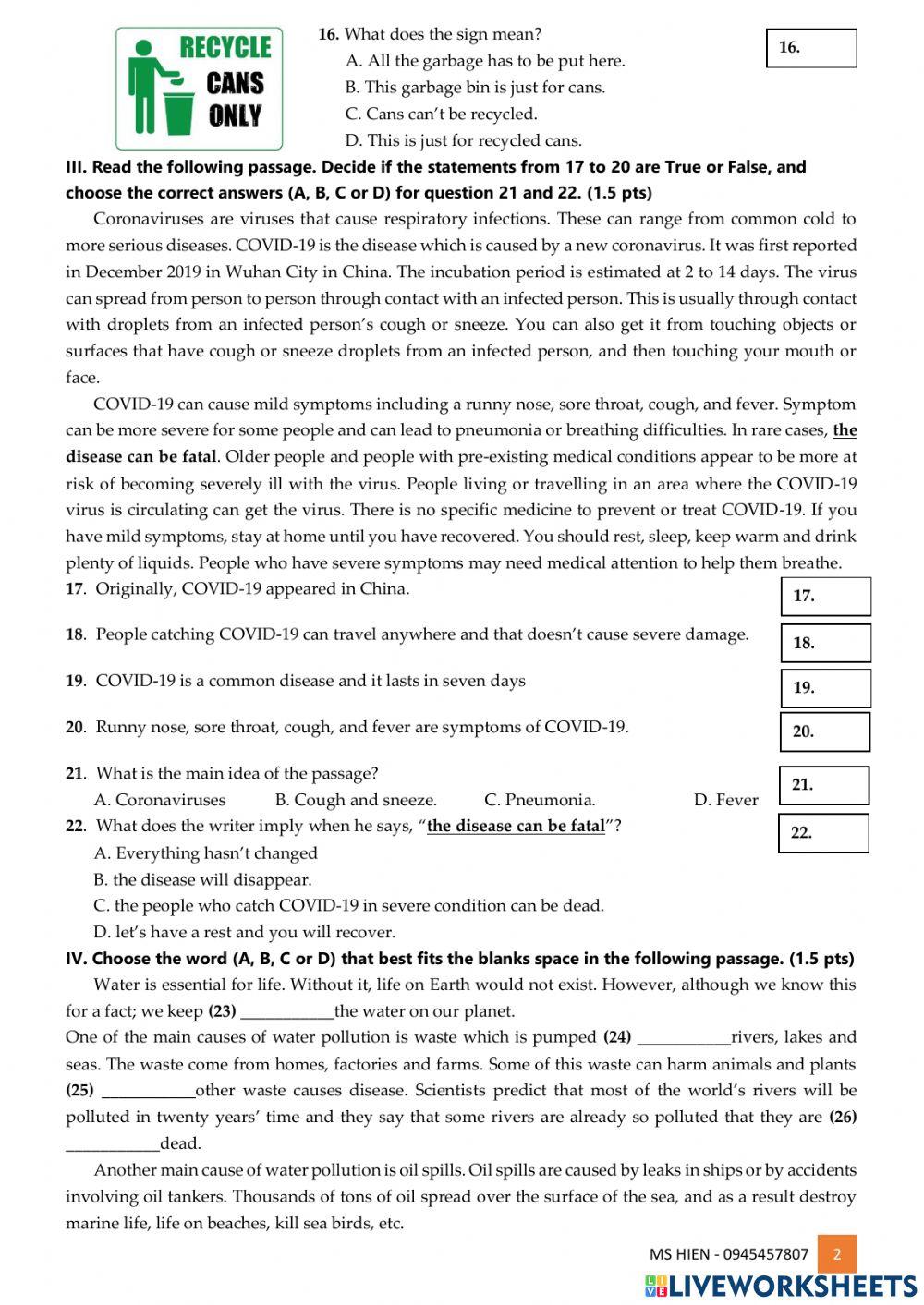 Tuyển Sinh 10 TPHCM- Đề Thi Thử 09