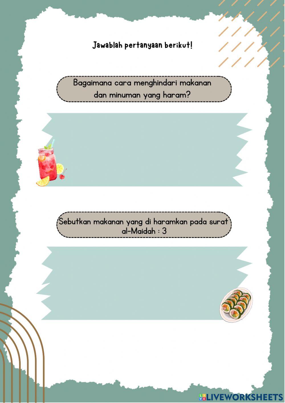 LKPD Makanan dan Minuman halal dan Haram