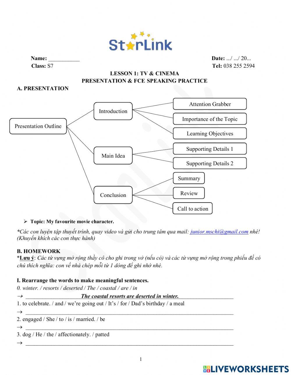 Foreign Teacher-S7-Week 1-Lesson 1-Presentation & FCE Speaking Practice