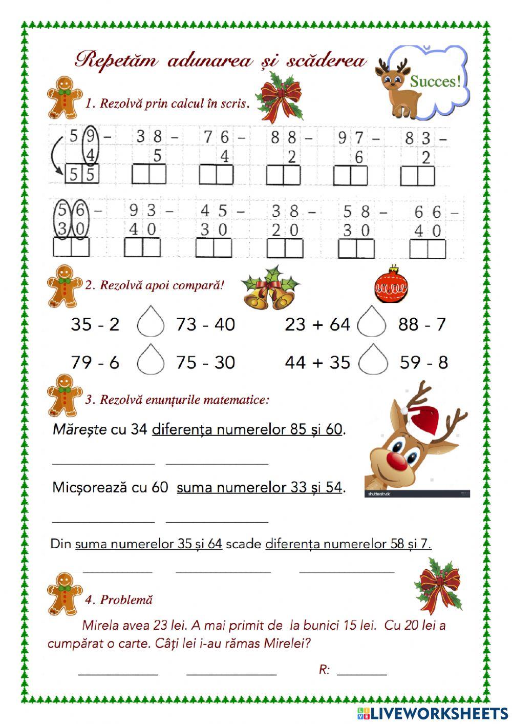 Adunarea si scăderea 0 100