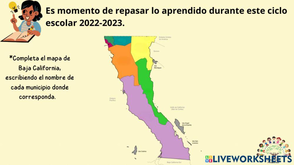 Mapa de Baja California y sus municipios