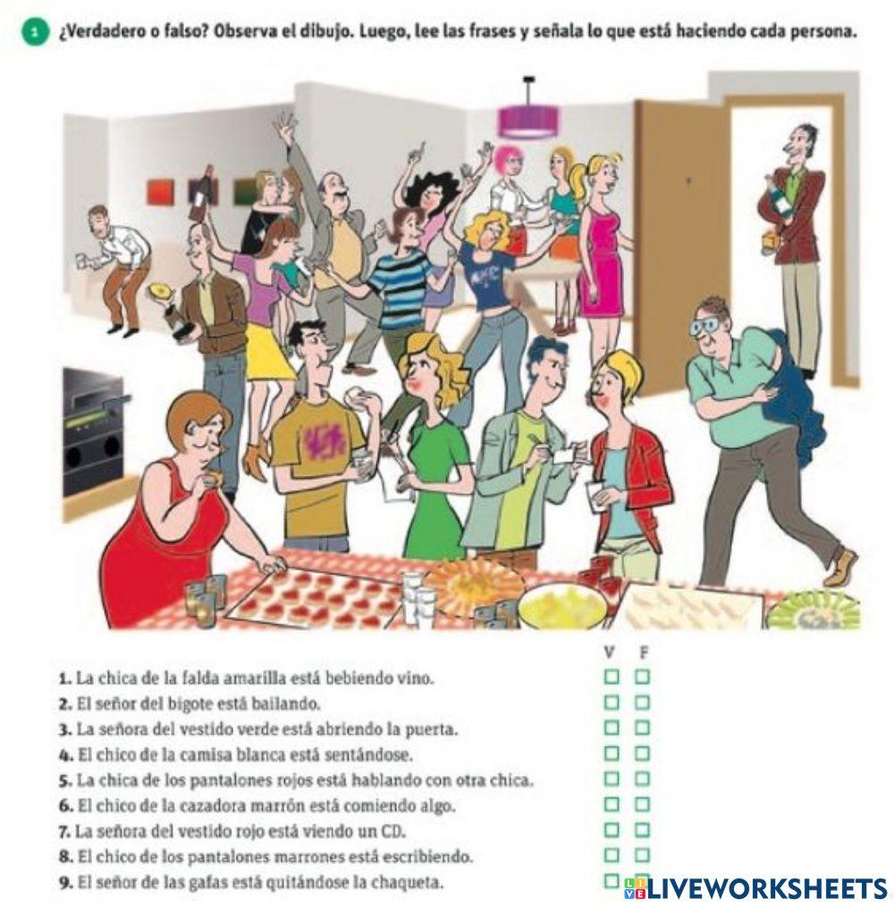 El presente progresivo online exercise for Live Worksheets