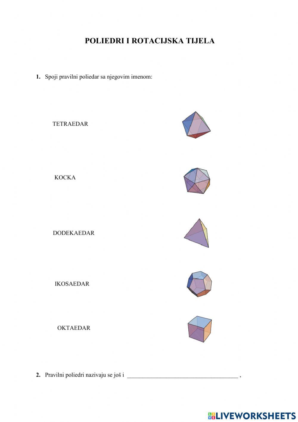 Poliedri i rota… | Free Interactive Worksheets | 7018946