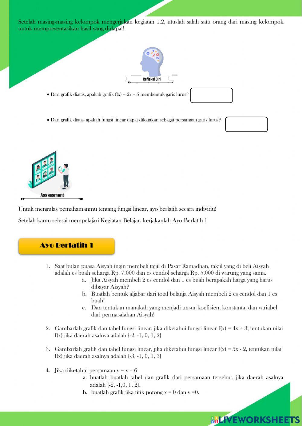 Pertemuan 1 Fungsi Linear