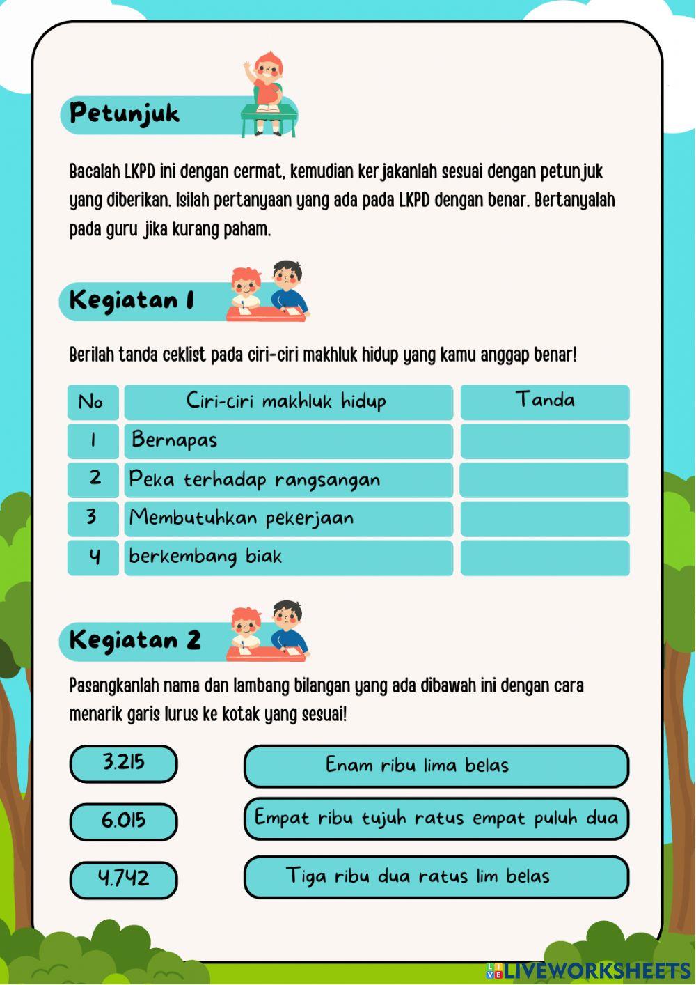 LKPD Kelas 3 Tema 1 Subtema 1