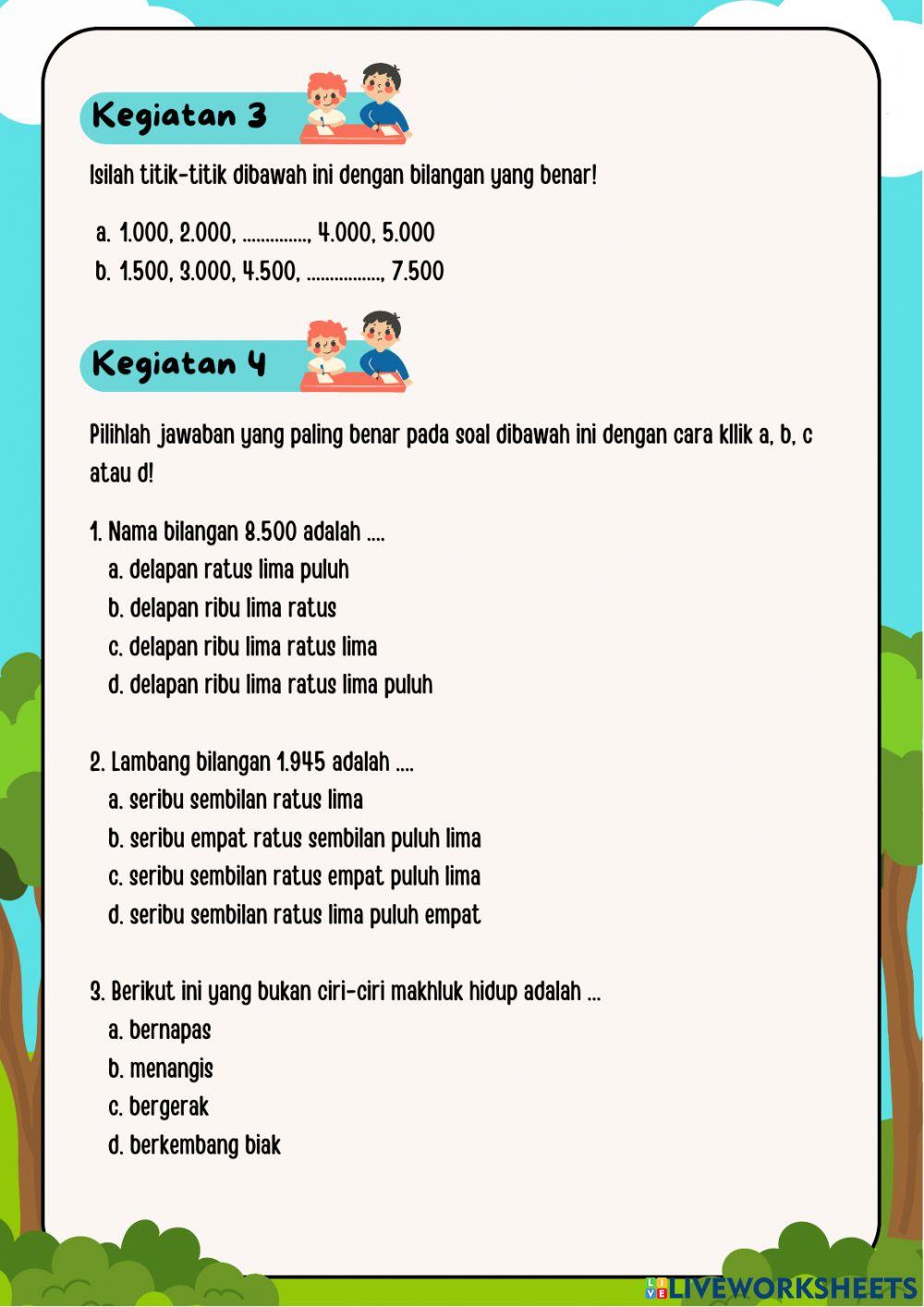 LKPD Kelas 3 Tema 1 Subtema 1