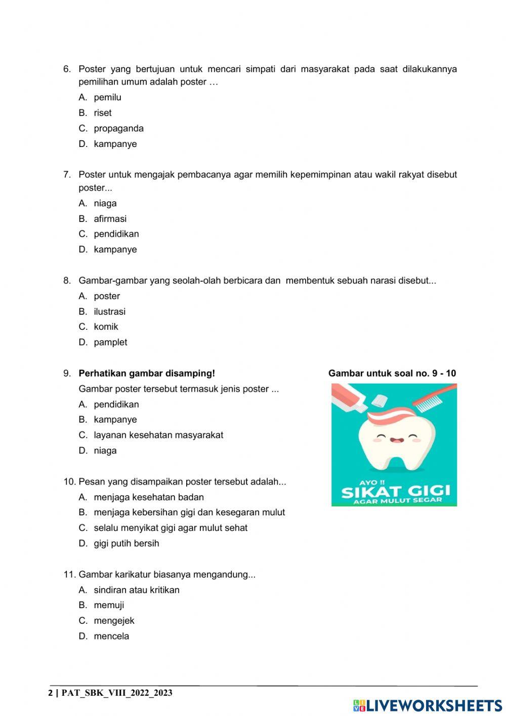 PAT Seni Budaya Kelas 8