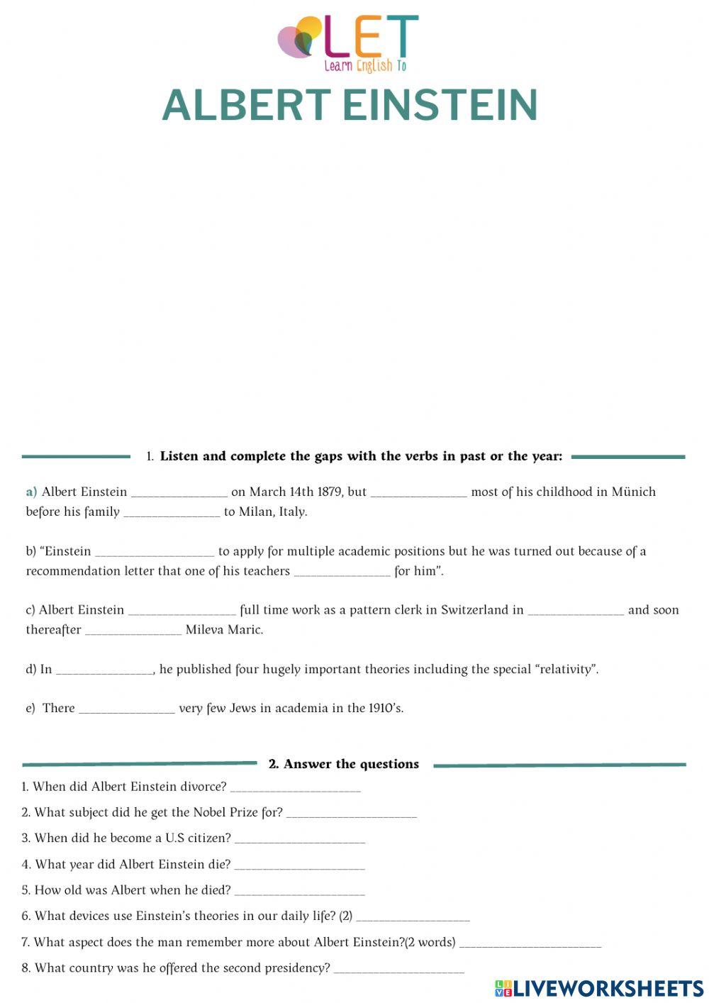 Albert Einstein - simple past