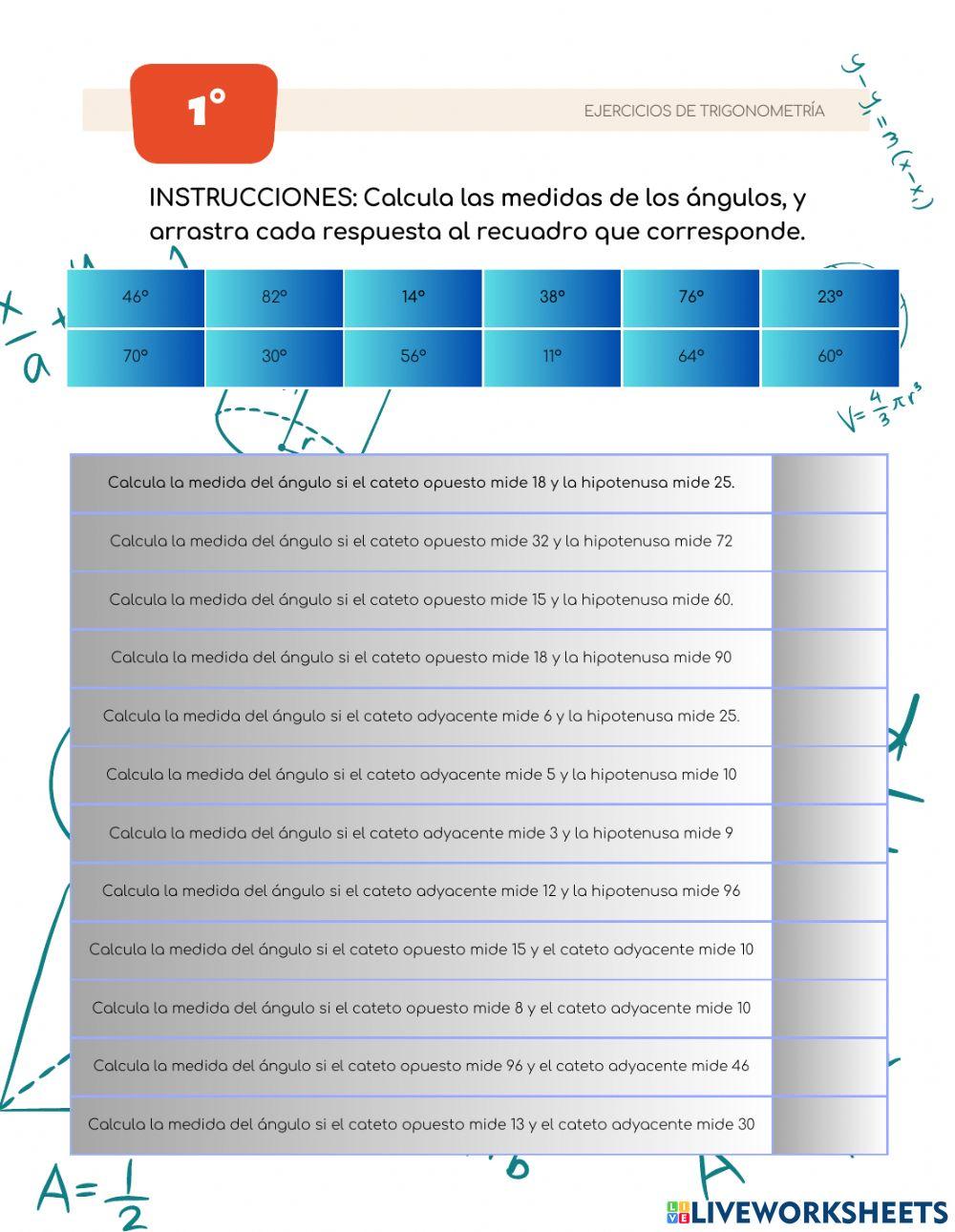 Ejercicios de trigonometria Ejercicios de trigonometria