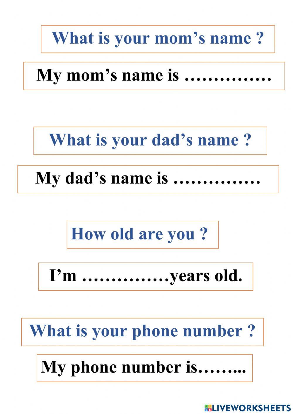 Introduce yourself 2 - speaking