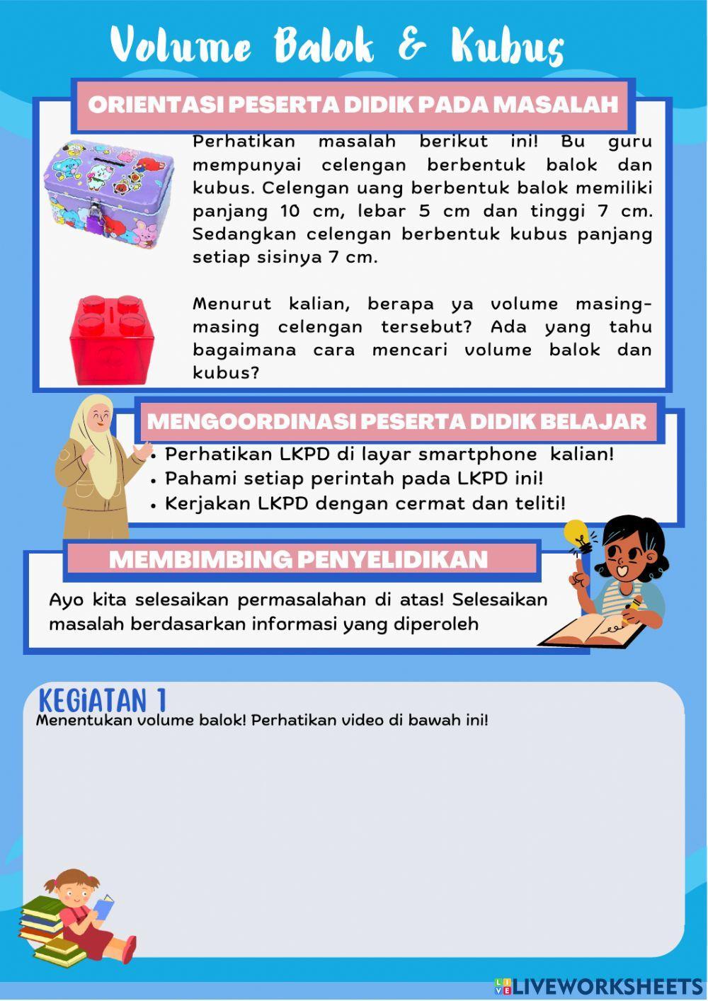 Volume Bangun Ruang Balok dan Kubus Kelas 5