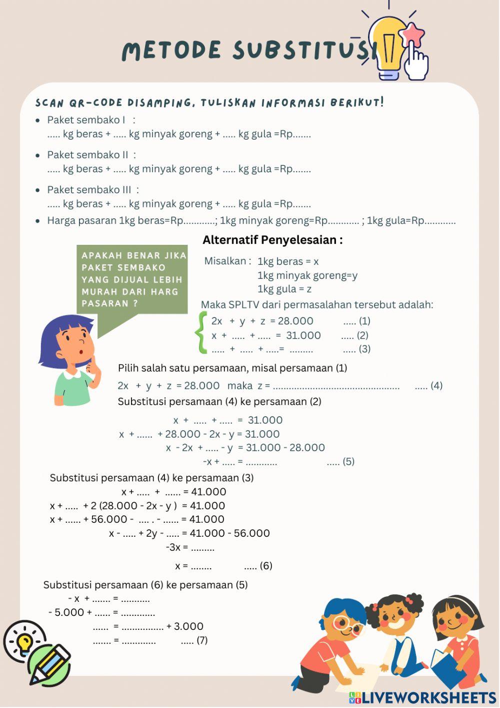 LKPD Metode Subtitusi pada SPLTV