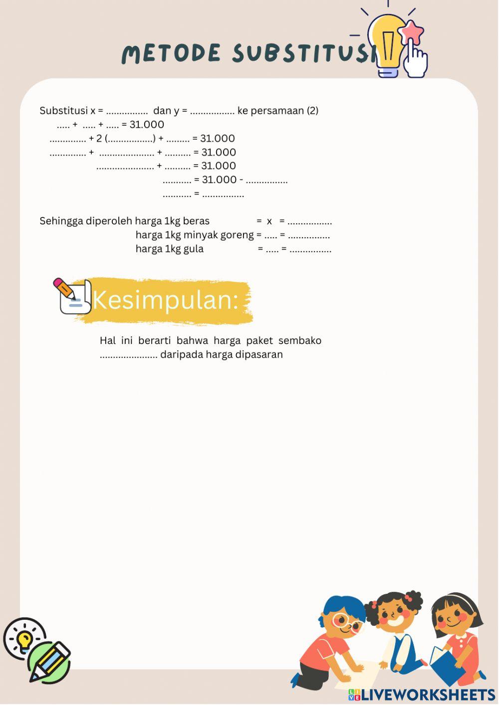 LKPD Metode Subtitusi pada SPLTV